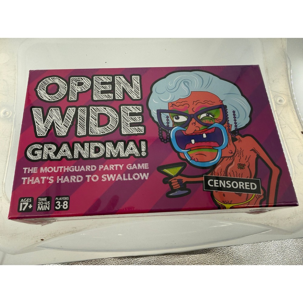 Open Wide Grandma Adult Party Game Mouthguard Cards 3-8 Players Ages 17+ NEW